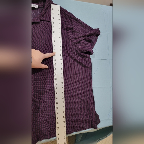 Michael Taylor Button Up Short Sleeve Shirt Purple Size 20. - Picture 4 of 12